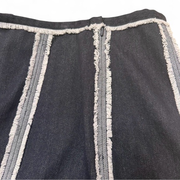 Vintage Y2K A-Line Denim Skirt Women’s 6 Grunge Western Fringe Mini Festival - Picture 3 of 6